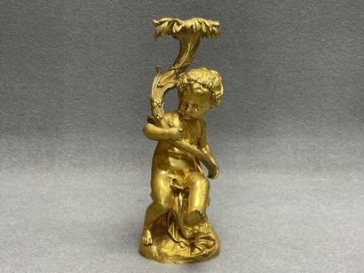Elément de candelabre en bronze doré. 
H....