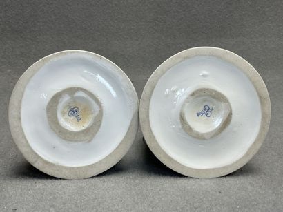 Deux sculptures en porcelaine allemande :...