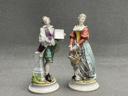 Deux sculptures en porcelaine allemande :...
