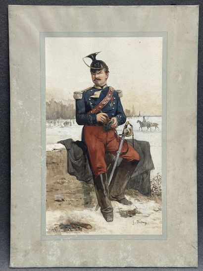Gustave OUDRY (1840 - ?)
Portrait de lancier...