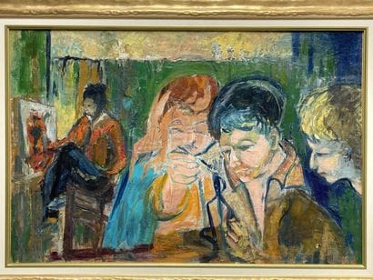 le cours de peinture. 
huile sur toile.
55...