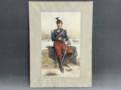 Gustave OUDRY (1840 - ?)
Portrait de lancier...