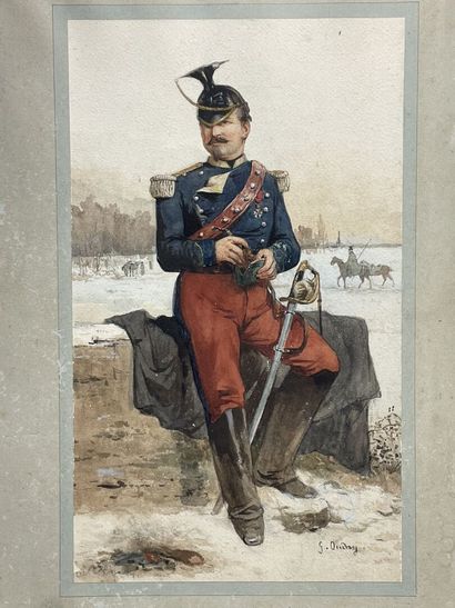 Gustave OUDRY (1840 - ?)
Portrait de lancier...