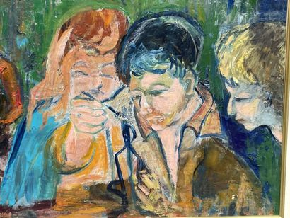le cours de peinture. 
huile sur toile.
55...
