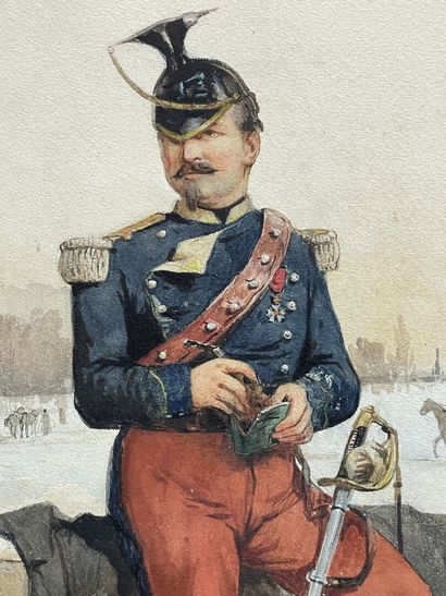 Gustave OUDRY (1840 - ?)
Portrait de lancier...