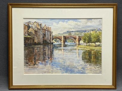 LEMAIRE ( fin XX°)
Espalion.
Aquarelle encadrée,...
