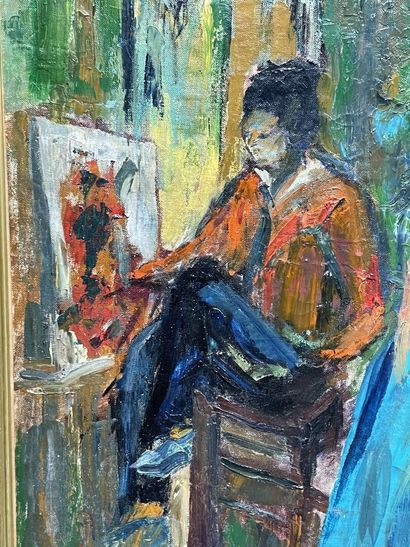 le cours de peinture. 
huile sur toile.
55...