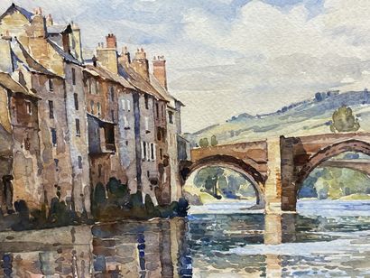 LEMAIRE ( fin XX°)
Espalion.
Aquarelle encadrée,...