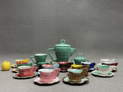 Service à café en céramique, années 1980
Théière,...