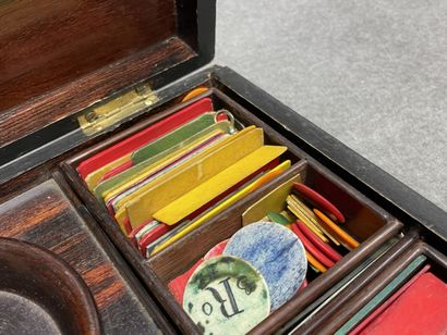 Coffret à jeu en bois noirci Napoléon III...