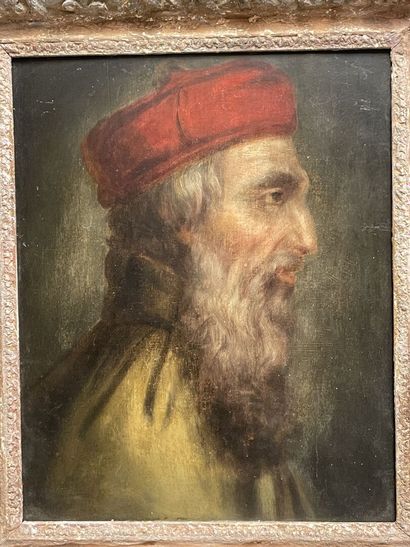 Ecole française XIX°
Portrait d'homme. 
huile...