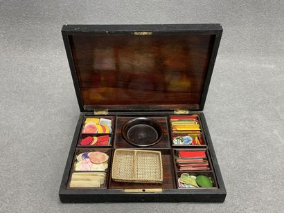 Coffret à jeu en bois noirci Napoléon III...