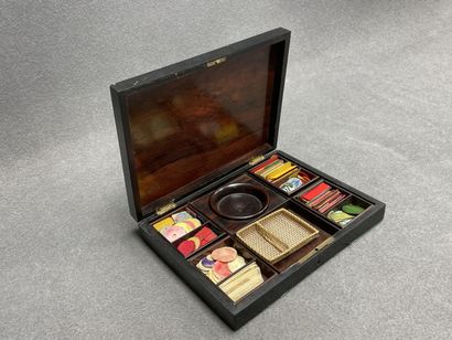 Coffret à jeu en bois noirci Napoléon III...