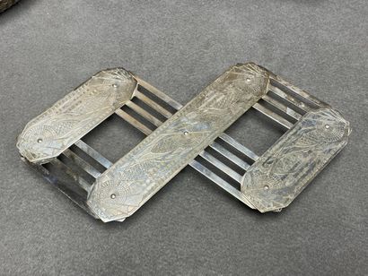 Corbeille en métal tressée, Porte bouteille...
