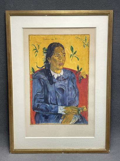 D'après Paul Gauguin (1848-1903). 
Tahitienne...