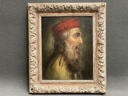 Ecole française XIX°
Portrait d'homme. 
huile...