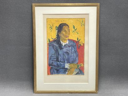 D'après Paul Gauguin (1848-1903). 
Tahitienne...