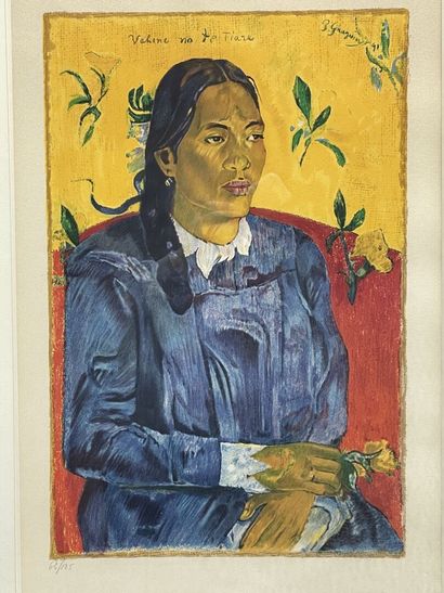 D'après Paul Gauguin (1848-1903). 
Tahitienne...