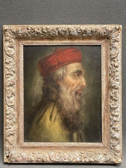 Ecole française XIX°
Portrait d'homme. 
huile...