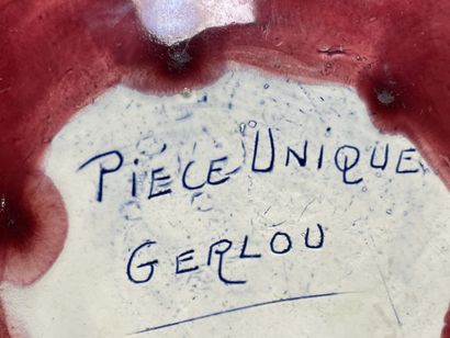 VALLAURIS, Atelier Gerlou.
Assiette en faience...