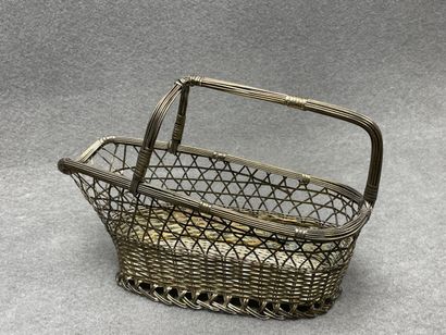 Corbeille en métal tressée, Porte bouteille...