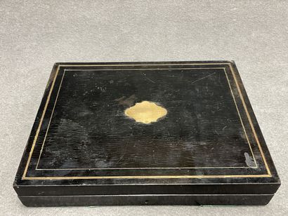 Coffret à jeu en bois noirci Napoléon III...