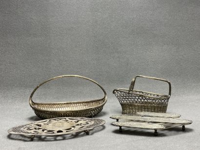 Corbeille en métal tressée, Porte bouteille...