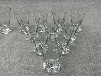 Partie de service de verres: 
-Trois flutes....