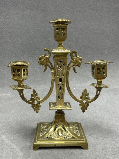 Ensemble de bureau en bronze néo-renaissance...