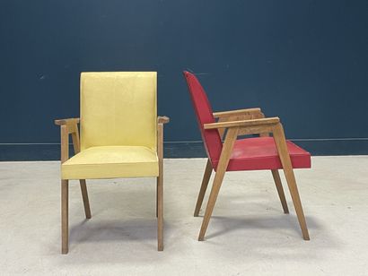 Paire de fauteuils bridge. 
Années 1960
H....
