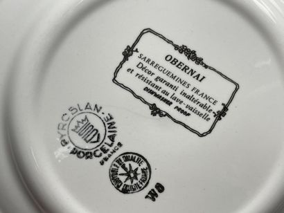 SARREGUEMINES, modèle Obernai
Douze assiettes...