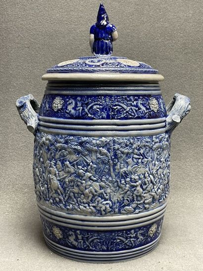 Grand pot à saler en grès d'Alsace vers1900.
H:...