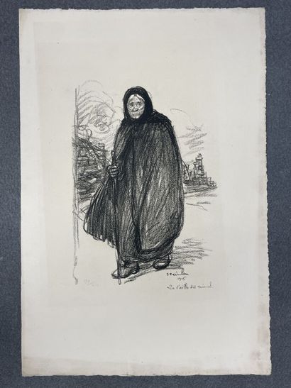 Pochette à dessins avec quatre lithographies...