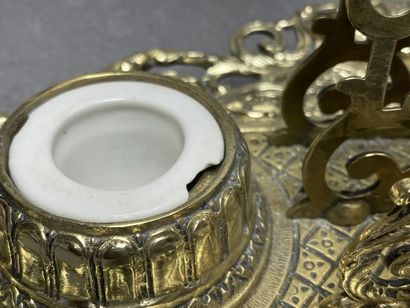 Ensemble de bureau en bronze néo-renaissance...