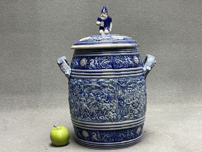 Grand pot à saler en grès d'Alsace vers1900.
H:...