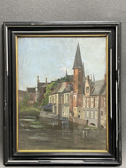 Georges DUVAL (1847-1919). 
Vue de Bruges....