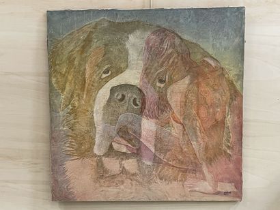 Luc GRUN (1936-2017)
La Liesel au Saint Bernard.
huile...