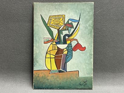 A. FACE Paris, 
Bouquet de fleurs cubiste....
