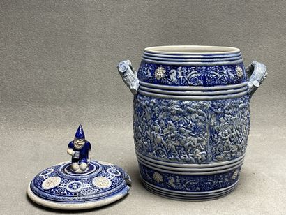 Grand pot à saler en grès d'Alsace vers1900.
H:...
