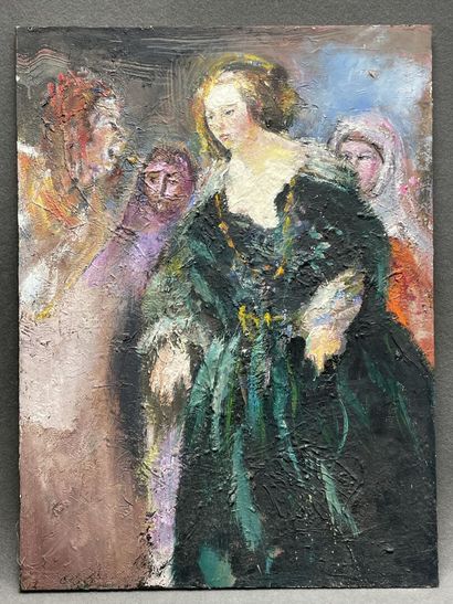 Jacques PECNARD (1922-2012)
La robe verte.
huile...