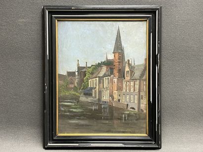 Georges DUVAL (1847-1919). 
Vue de Bruges....