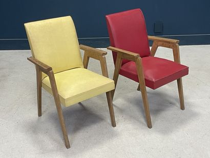 Paire de fauteuils bridge. 
Années 1960
H....
