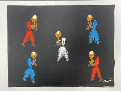Pochette à dessins avec quatre lithographies...