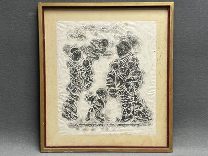 Mères et enfants. 
Lithographie sur papier...