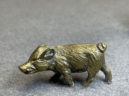 Sept petits bronze. 
-Singe zoomorphe. H....