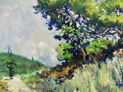 Ecole Française XX°
Pommiers près de Biot.
huile...