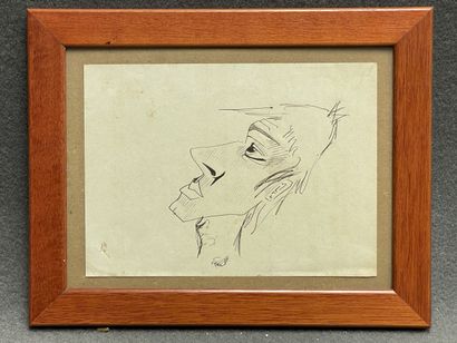 Portrait d'homme. 
Caricature, dessin. 
15...