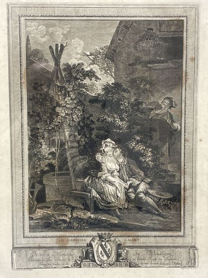 Ensemble de trois gravures d'après le XVIII°
Vers...