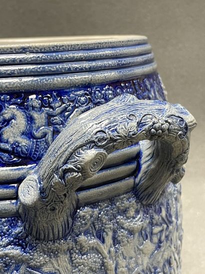 Grand pot à saler en grès d'Alsace vers1900.
H:...