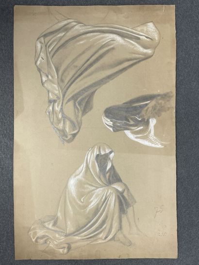Pochette à dessins avec quatre lithographies...